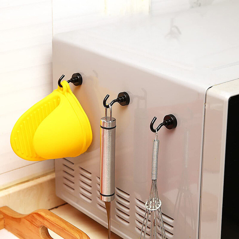 10- 40 pz oro nero gancio magnetico per cucina bagno sul posto di lavoro cappotto asciugamano Gadget montaggio a parete magnete gancio organizzatore di immagazzinaggio