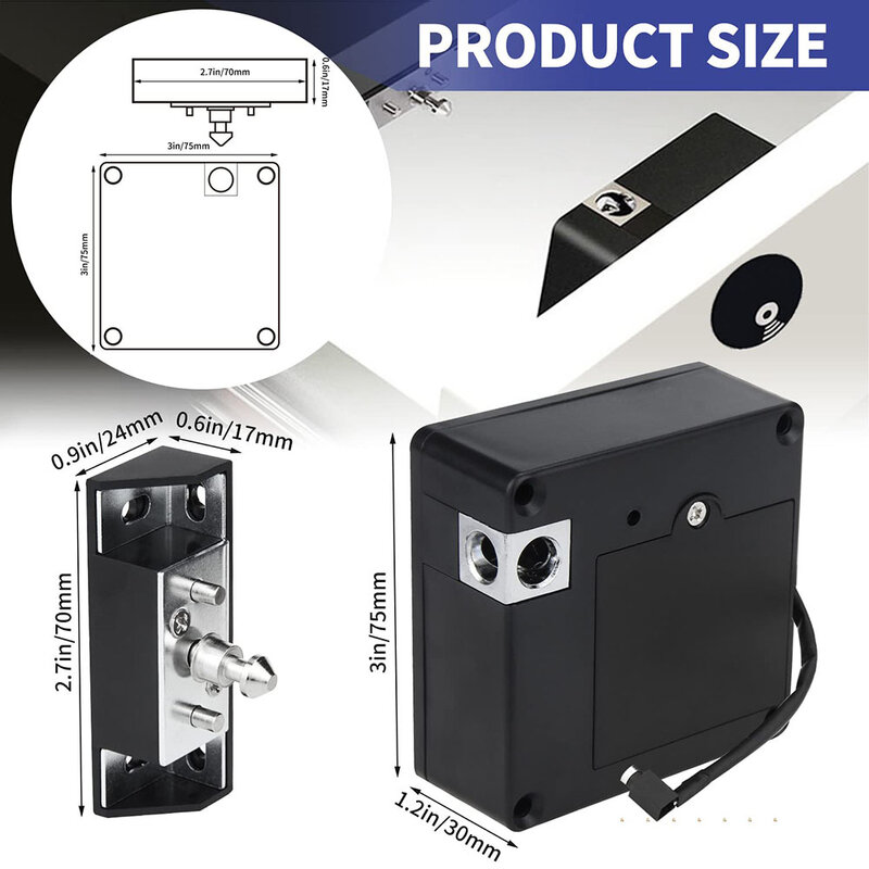 Fechaduras Eletrônicas Invisíveis Desbloquear, RFID Hidden Cabinet Lock, gaveta De Peito De Madeira, caixa De Ferramentas Do Armário