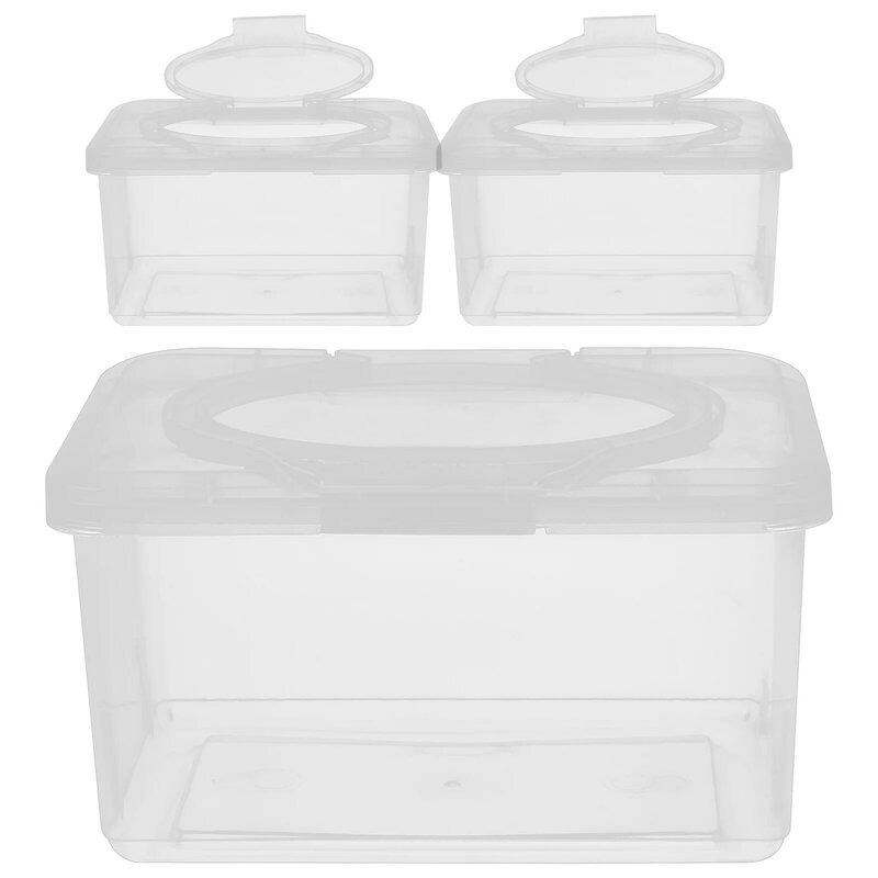 Baby Wet Wipes Container Box, dispensador de água, caixa pequena, tecido doméstico, viagens, 3 pcs