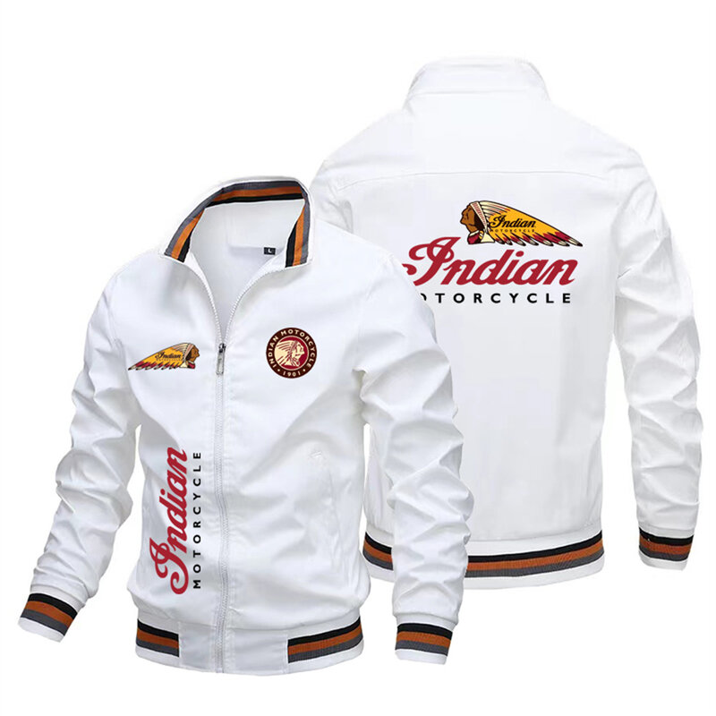 Fine printed Indian baseball jacket, motorcycle jacket, bomber, pilot, fashion, spring and autumn, special offer