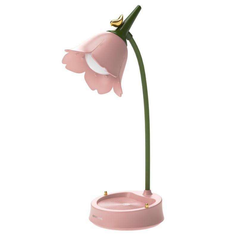 아이 램프, 창의적인 충전식 꽃 책상 램프, LED 눈 보호 터치 센서 테이블 램프, 조도 조절 침대 옆 램프