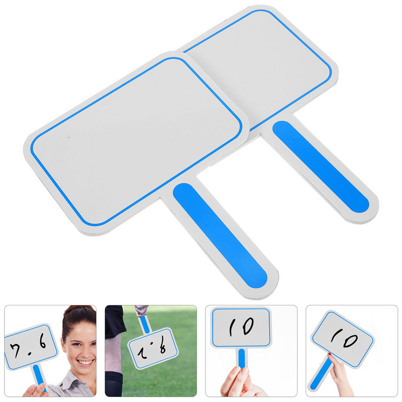 4 Pcs White Board Whiteboard Score Dry Erase Boards Handheld Square Writing Mini Whiteboards Paper Face on Stick