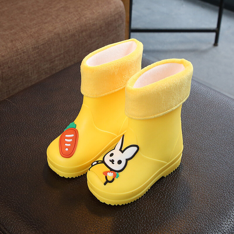 Непромокаемые детские сапоги для мальчиков, непромокаемые, Нескользящие, всесезонные, с изображением кролика/единорога, резиновые ботинки ...