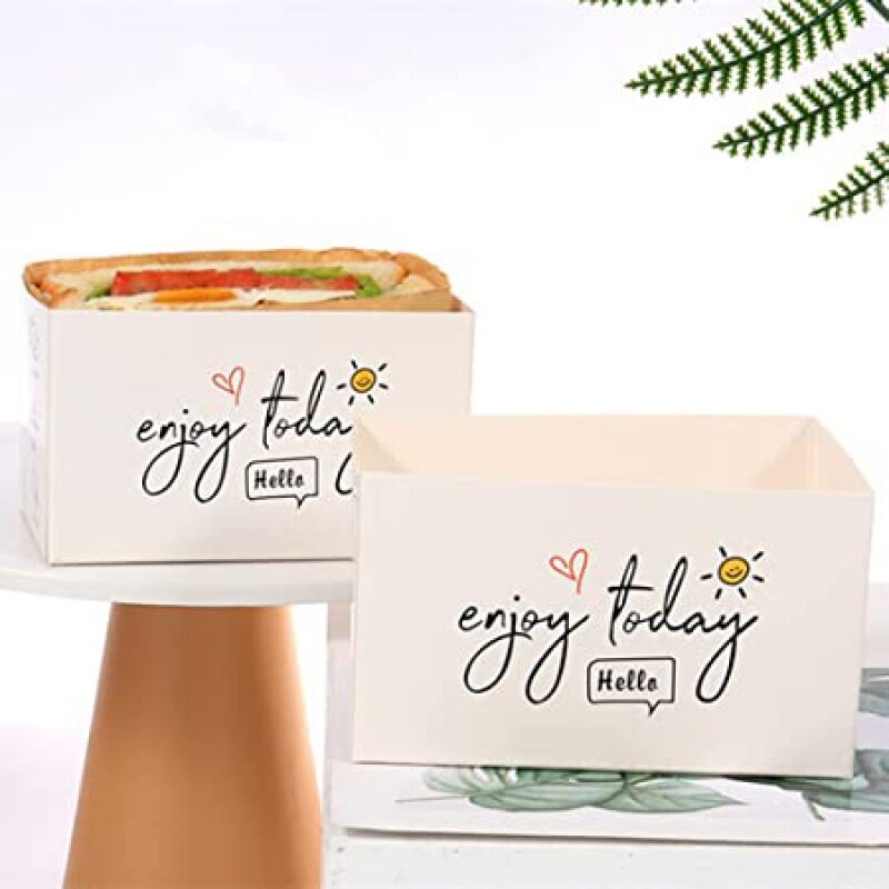 Mini cajas de hamburguesa personalizadas, bandeja para sostener pan, sándwich, perro caliente, Donut, Waffle, caja de embalaje para llevar