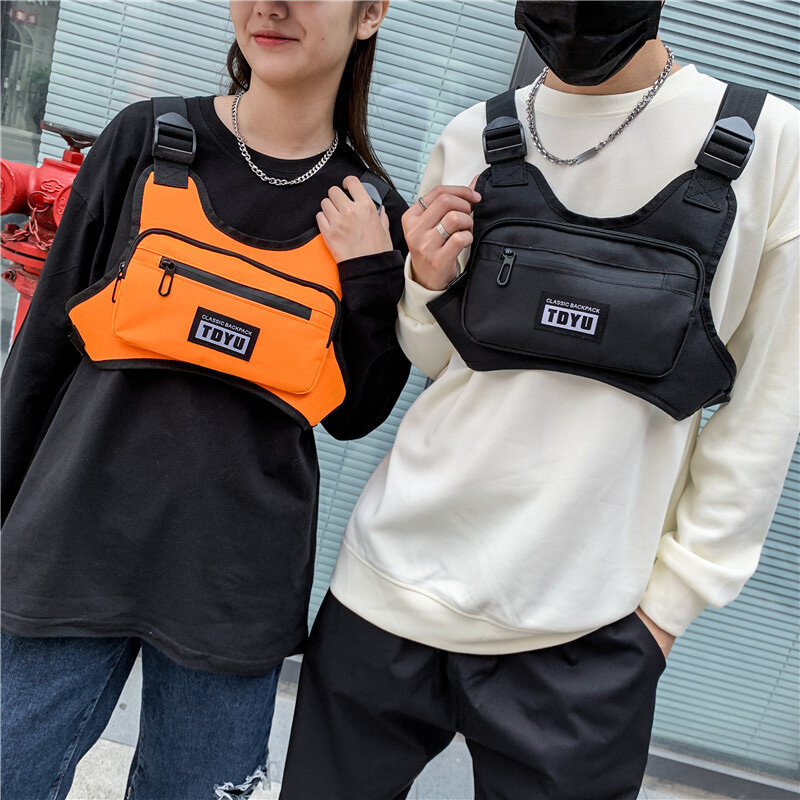 High Quality Nylon Unisex Chest Rig Bags Fashion Men's Oxford Chest Packs Hip Hop Streetwear Multi-pocket Tactical Vest Backpack