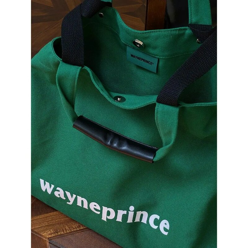 Bolso de mano con letras verdes Y2k para mujer, bolso de mano de gran capacidad para viaje callejero, ir al trabajo de hombro para bolsos, bolsos de compras de lona para verano