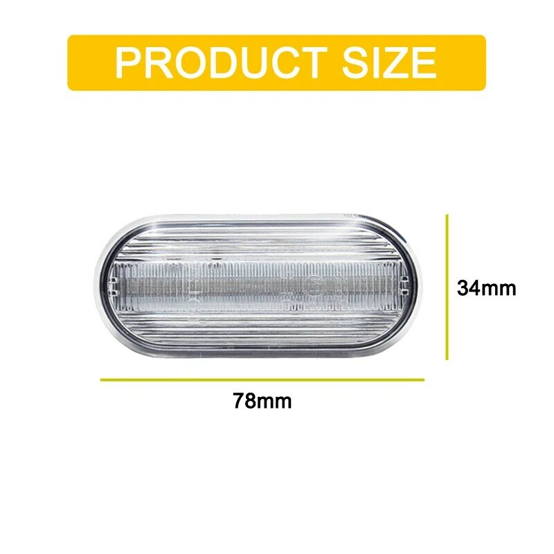 12V Clear Lens Dynamic LED Side Marker Lamp Blinker Turn Signal Assembly For Skoda Citigo 2012 2013 2014 2015 2016