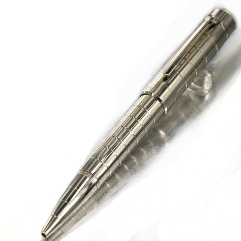 Luksusowy Metal srebrny długopis w kratkę PP modne materiały do pisania biurowe i szkolne (bez pudełka) Nautilus spinki do mankietów