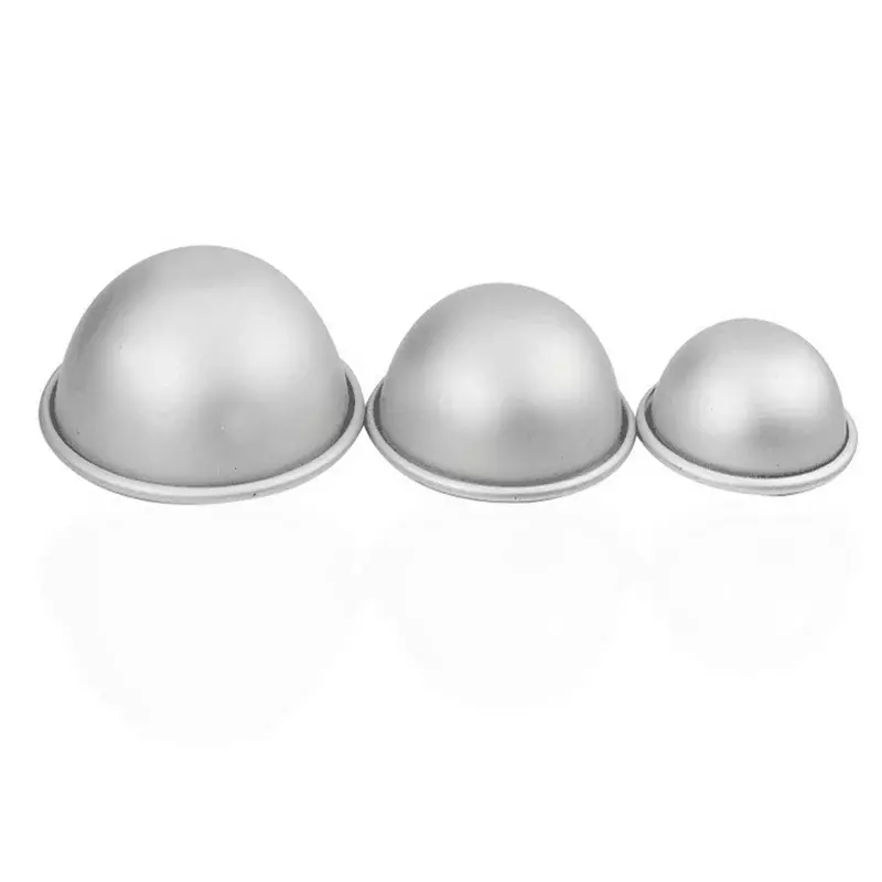 2PCS Round Aluminium Alloy Ball Bath Bomb Molds DIY Tool Bath Bomb Salt Ball Homemade Crafting Gifts Semicircle Sphere Mold