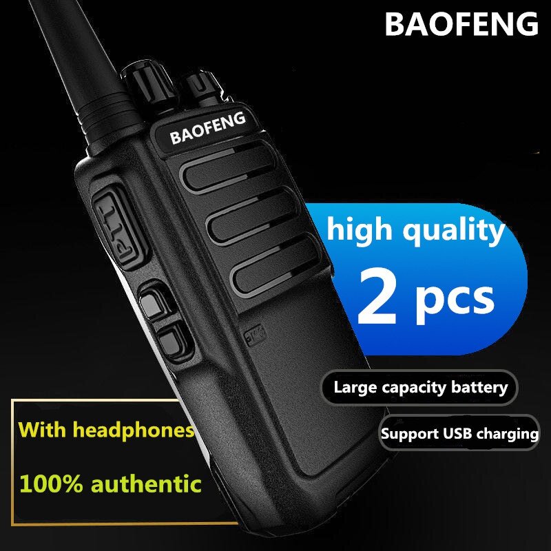 Baofeng BF-V1 walkie-talkie ricaricabile a lungo raggio 5W Radio bidirezionale Radio portatile a 16 canali incorporato microfono torcia a LED