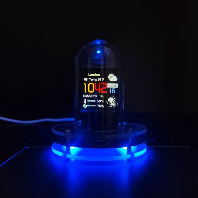 RGB Nixie Tube Clock Smart WIFI rete LED Light-Emitting IPS schermo a colori fai da te analogico digitale tubo luce notturna facile installazione
