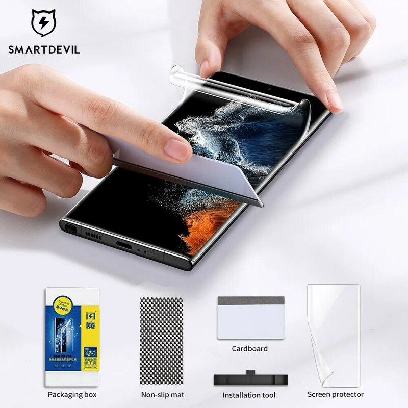 SmartDevil 2pcs Screen Protector for Samsung Galaxy S24 Ultra S23 S22 S21 S20 Plus Soft Hydrogel Film Note 20 Full Glue Cover
