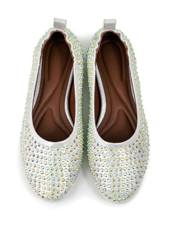 2024 wiosna/lato nowa okrągły diament wodna głowa damska płaskie pojedyncze buty baletowa Mary Jane wygodne duże sandały