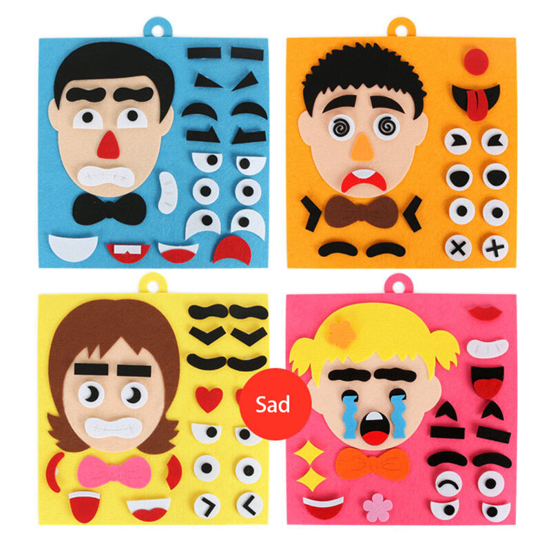 30CM * 30CM DIY zabawki do zmiany emocji Puzzle zabawki kreatywny wyraz twarzy dzieci uczące się zabawki edukacyjne dla dzieci zabawny zestaw