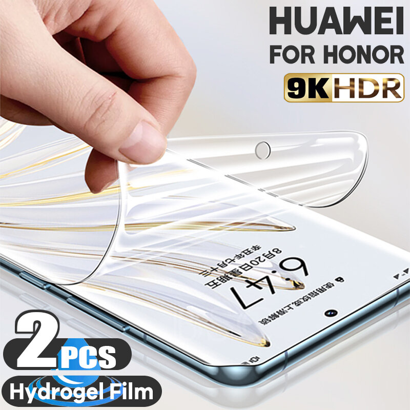 2Pcs Hydrogel Film Op De Screen Protector Voor Honor 70 80 60 50 20 10 X9a X8a Magic 4 5 Pro Screenprotector Op Huawei P30 P20 P40 P50 Lite Not glass