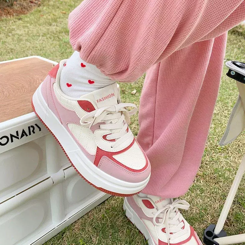 รองเท้าแพลตฟอร์มสำหรับผู้หญิงใหม่ฤดูร้อนแบบผูกเชือกรองเท้าผ้าใบข้อต่ำสำหรับผู้หญิงกลางแจ้งรองเท้ากีฬาลำลองของผู้หญิง zapatos de mujer