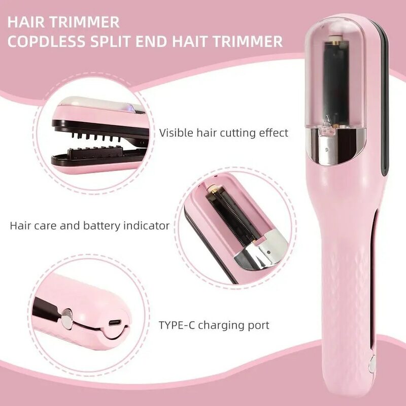 1 Pc Automatic Electric Hair Clipper, 2 in 1 Hair Edge Control Multi-functional Type C Rechargeable Hair Split End Clipper
