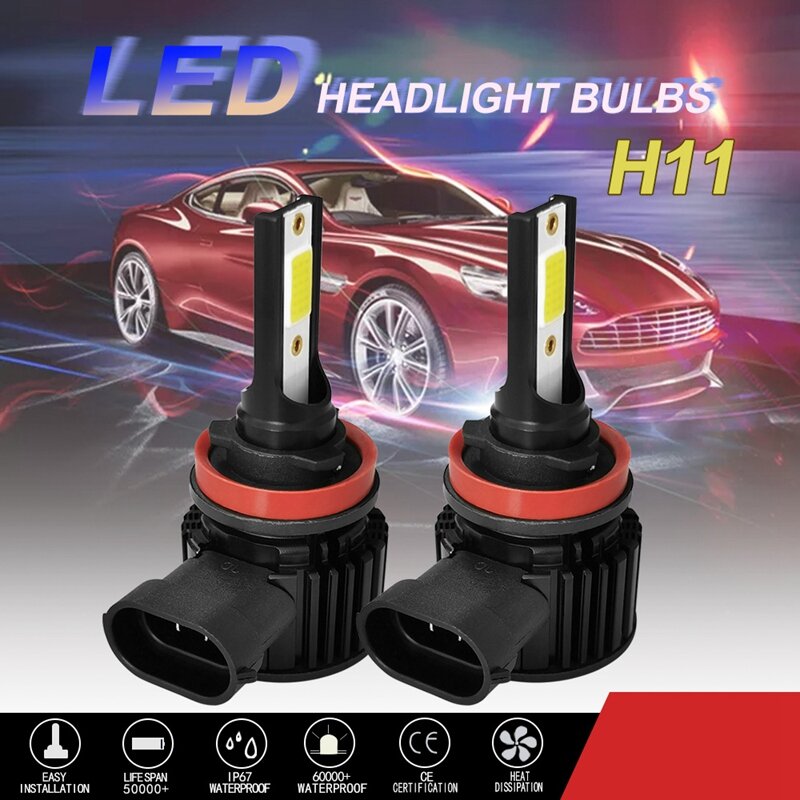 Faro LED de alta potencia para coche, bombillas de haz bajo, 6000K, 200W, 8000LM