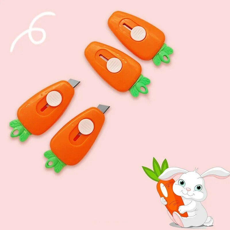 Cuchillo utilitario de zanahoria lindo, Mini cortador de caja, abridor de sobres de letras, correo