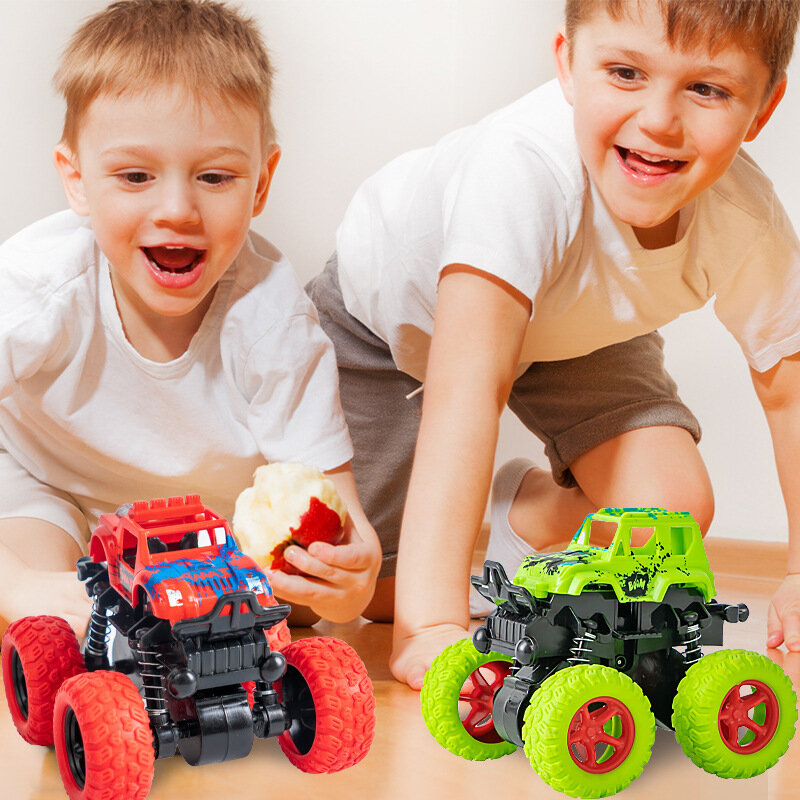 Coche de juguete de inercia para niños, vehículo todoterreno de tracción en las cuatro ruedas, coche de ingeniería resistente a las acrobacias, modelo de simulación
