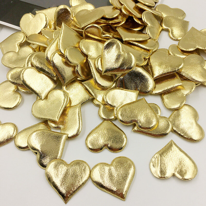 Esponja en forma de corazón dorado para decoración del hogar, pétalos de rosa, accesorios de fiesta de Boda nupcial, 100 unids/lote/bolsa, 3,5 cm