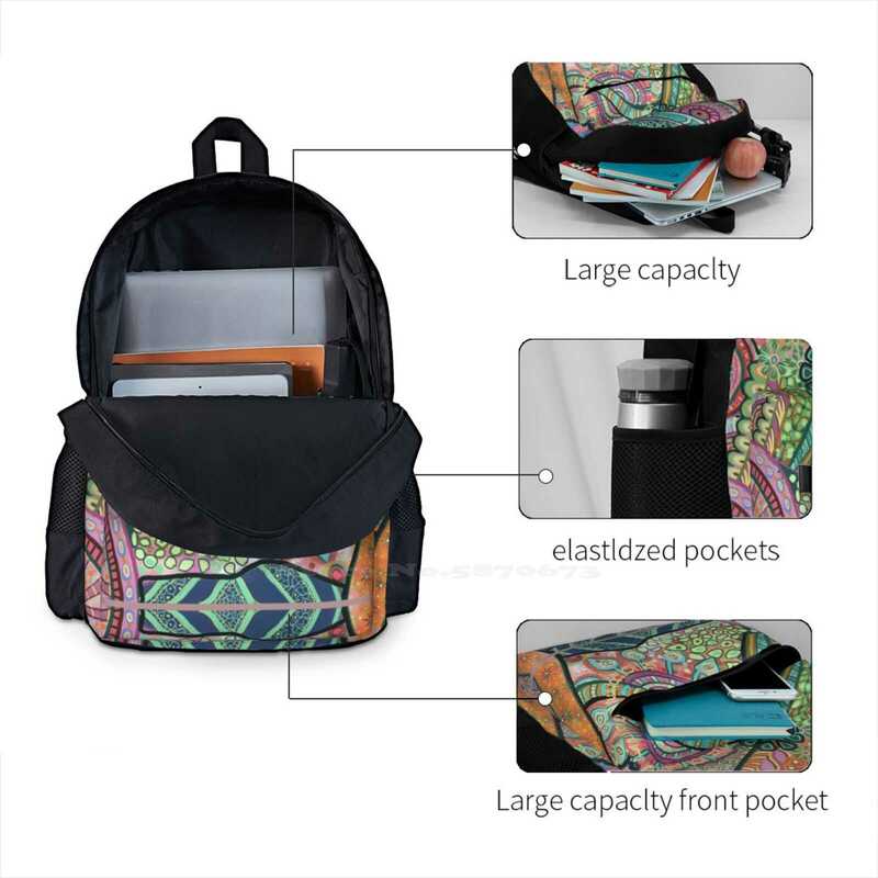 Школьный рюкзак с индийской мандалой и богемным узором, студенческий рюкзак с мандалой в этническом богемном стиле, индийский, Азиатский, красный, зеленый, синий