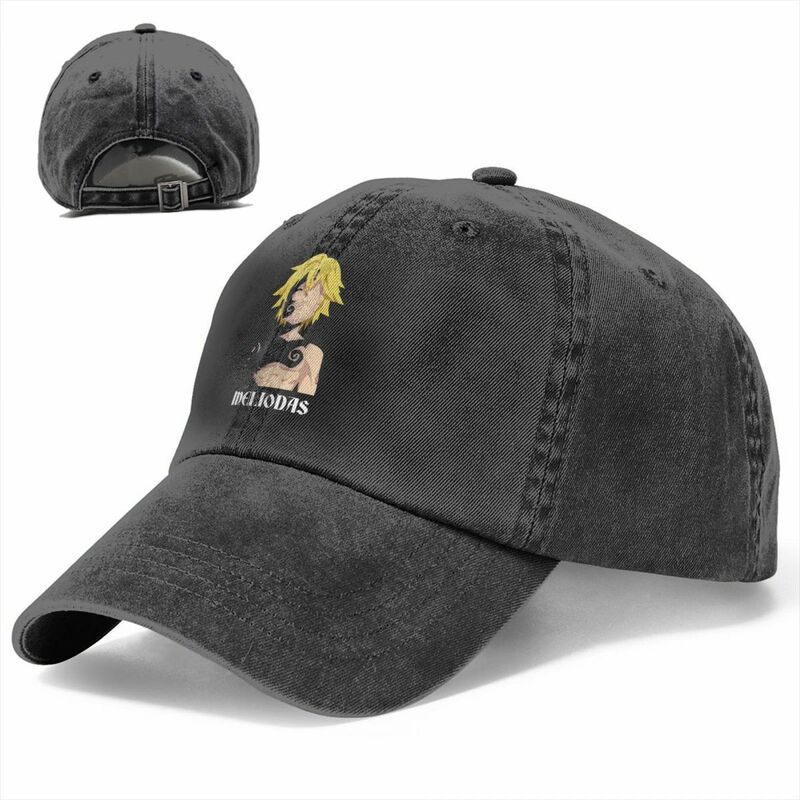 หมวกเบสบอล Meliodas หมวกแก็ปวินเทจเจ็ดบาปหมวกสแน็ปแบ็กสำหรับกิจกรรมกลางแจ้งทุกเพศ