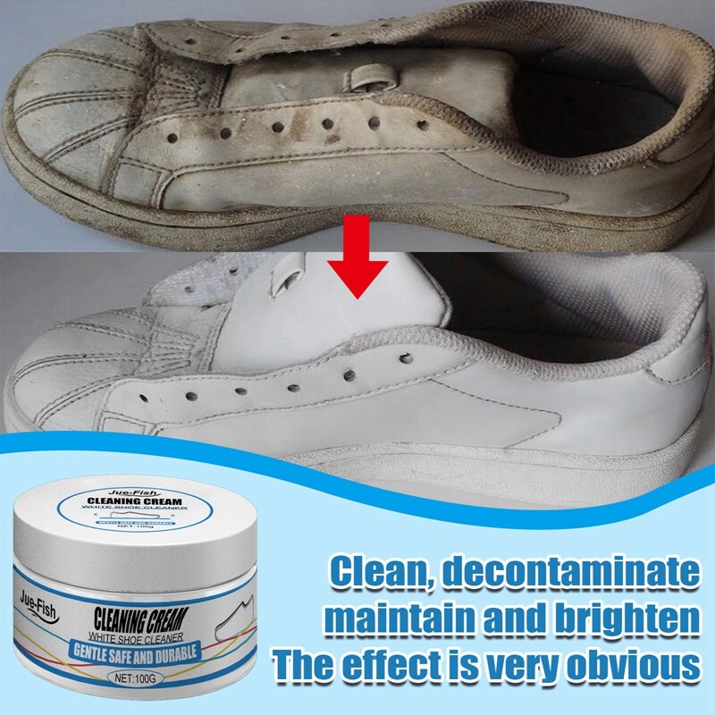 Limpiador de zapatillas para zapatos blancos, removedor de manchas, crema, herramienta de limpieza para iluminar zapatos con esponja