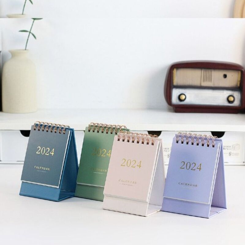Mini Cute Desk Calendar, Desktop Decorar, Livro, Desenhos animados, Creative Notepad, Presente, 1Pc, 2024