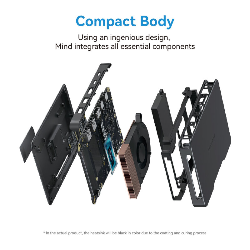 Khadas Mind Mini PC Intel Core i7, ordenador móvil para Gamer, con 32G/1TB, tamaño de bolsillo, Windows 11, para mover sin costuras, para el hogar y la Oficina