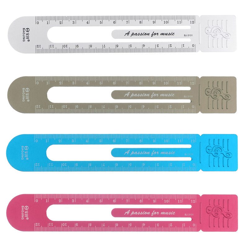 2Pc Creative Straight Ruler 12cm Metric Bookmark Clip Ruler Design Metal Aluminum Alloy Scale on Both Sides Measuring Scale Tool