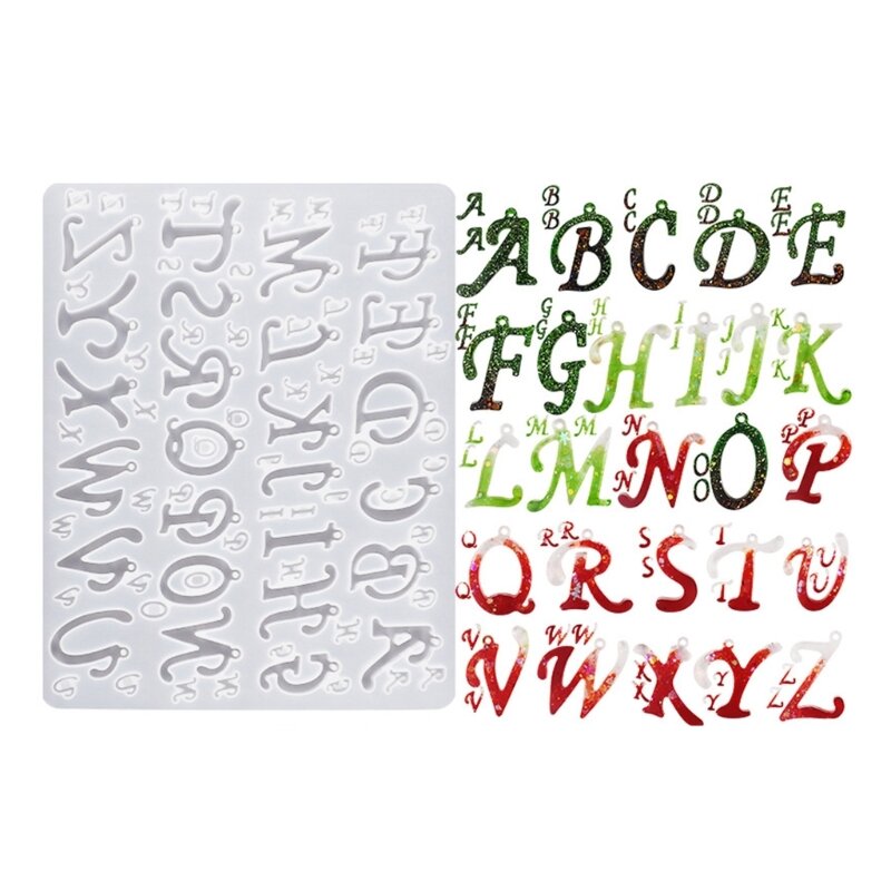 Błyszczący kształt litery silikonowe formy do DIY brelok do kluczy wisiorek alfabety brelok do kluczy formy biżuteria epoksydowa
