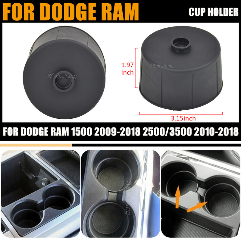 Portavasos de consola central para Dodge Ram 1500 2009-2018 2500/3500 2010-2018, asientos de cubo con consola montada en el suelo