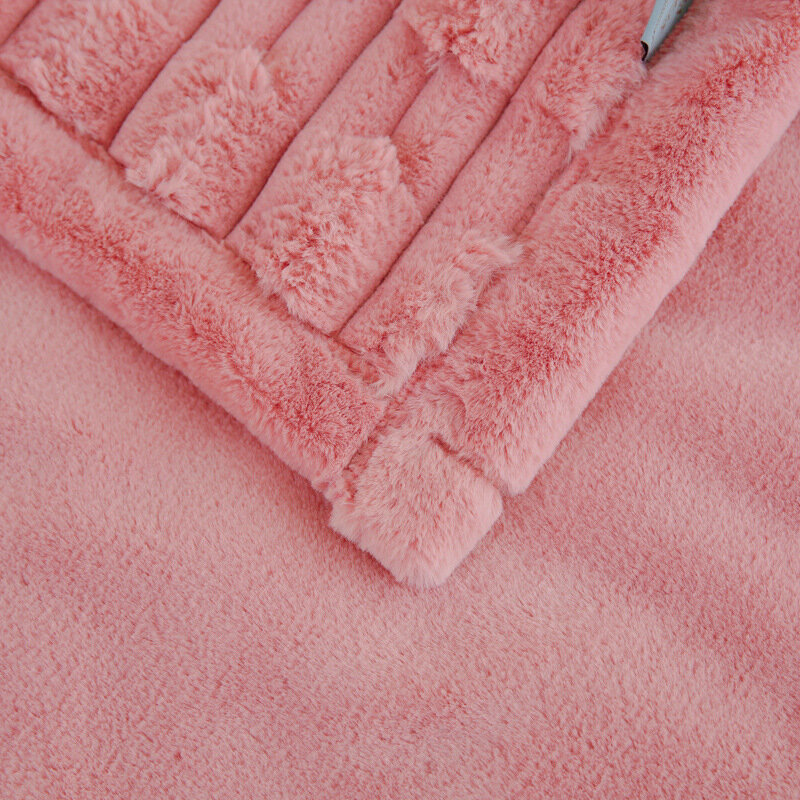 Высококачественное плюшевое одеяло с имитацией кролика, двойное утолщенное, монохромное, осенне-зимнее