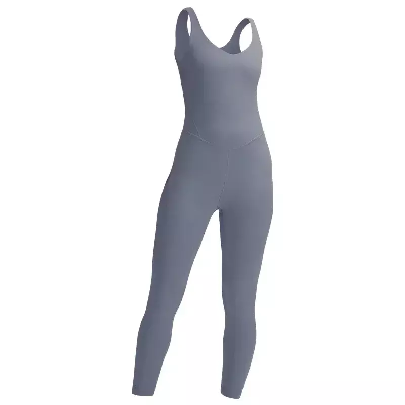 Yoga Suit Jumpsuit Double-sided Brushed High Elastic Women's Sports Jumpsuit Long Pants Tank Top Tight Fitting