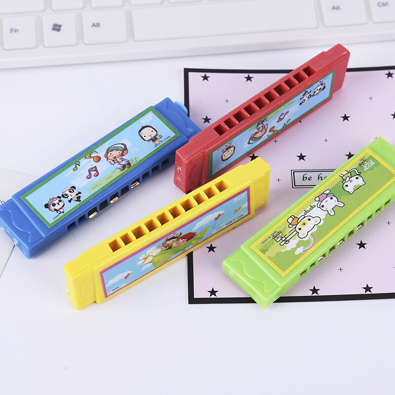 Mini Ten-Hole Harmonica Toy para Crianças, Instrumentos Musicais, Estudantes da Escola Primária, Iniciantes Soprando, Presente, 1Pc