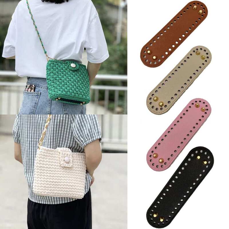 Fast Shipping Handmade Bottom PU Leather Women Purse Wear-Resistant Rectangle Accessories Parts For Handbag Knitting  Bag Bottom
