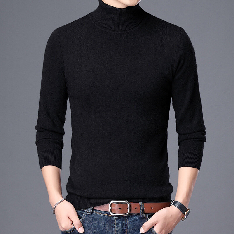 MRMT-Suéter de gola alta de cor sólida masculino, camisa grossa e quente, pulôver de malha com tudo, novo, 2022