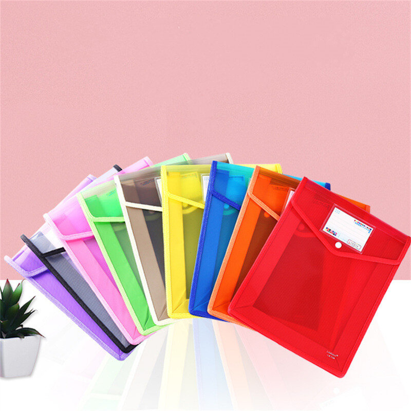 A4 Transparent File Folder Waterproof Paper Storage Bag Large Capacity Snap Buckle Document Pouch  Portable File Bag