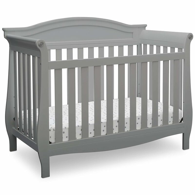Lancaster-cuna Convertible 4 en 1 para bebé, color gris