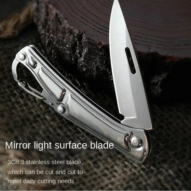 Pocket Folding Fruit Knife, Stainless Steel Outdoor Knife with Non-slip Handle for Kitchen Accessories