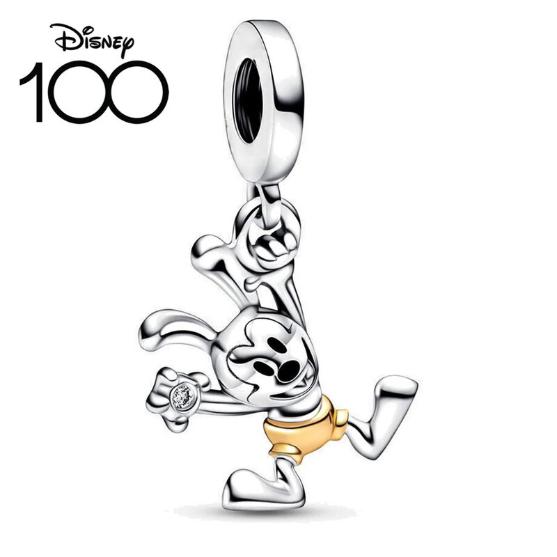 Potdemie-abalorio de Plata de Ley 100 de Disney, accesorio de Winnie The Pooh Dumbo, Mickey y Minnie, compatible con pulsera Pandora, 100% aniversario