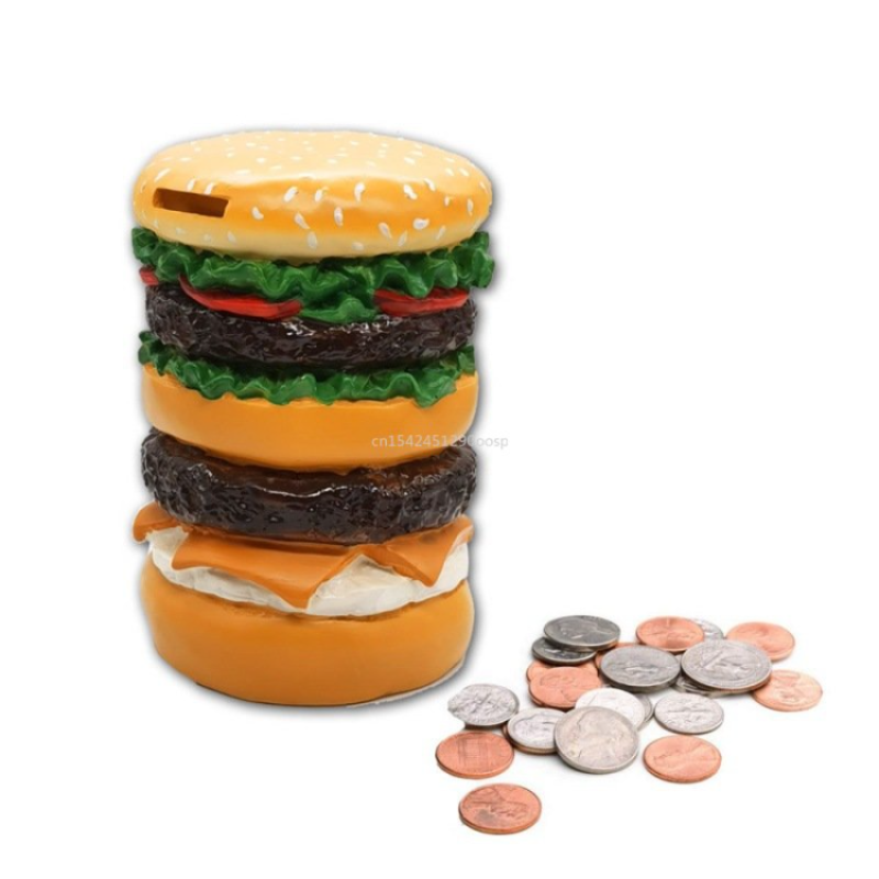 ハンバーガー-コイン貯金箱,コインボックス,収納ボックス,子供用ギフト
