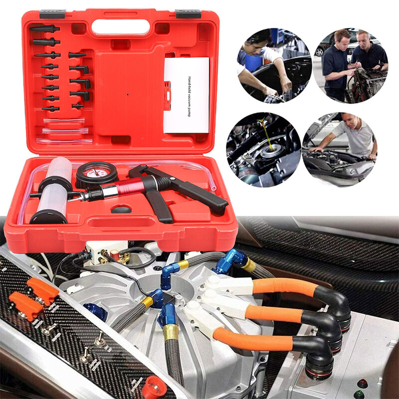 Manual Brake Clutch Bleeder Kit com Case, Vácuo e Pressão, Ferramenta Tester Bomba, Hand Held