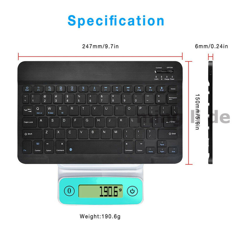 Беспроводная Bluetooth клавиатура и мышь, 10 дюймов