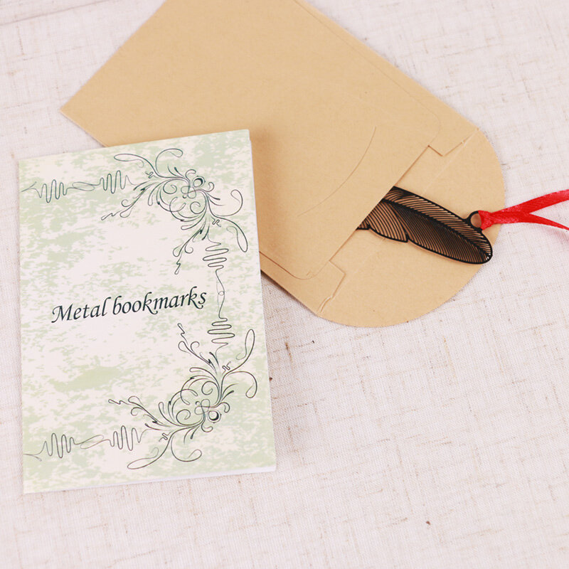Marcapáginas de Metal de plumas de Mariposa Negra Kawaii para papel de libro, artículos creativos, paquete de regalo de papelería coreana encantador