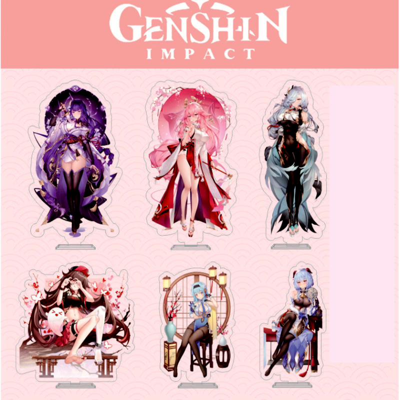 Gratis Gift Game Genshin Impact 2023 Karakter 17 Standbeeld Anime Acryl Ornament Figuur