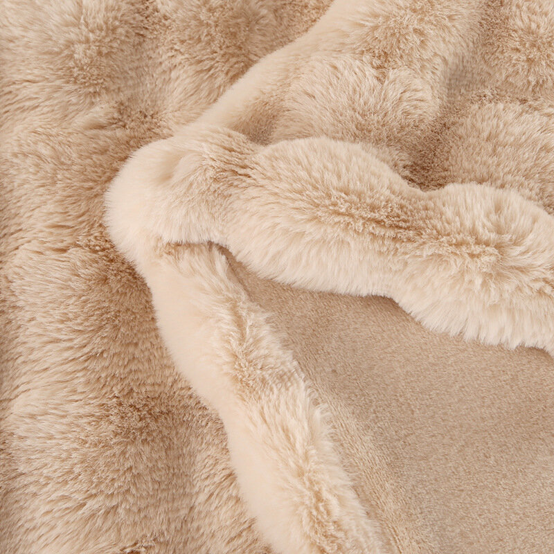 Универсальное четырехуровневое ворсовое одеяло, плюшевый пузырь, материал из меха кролика