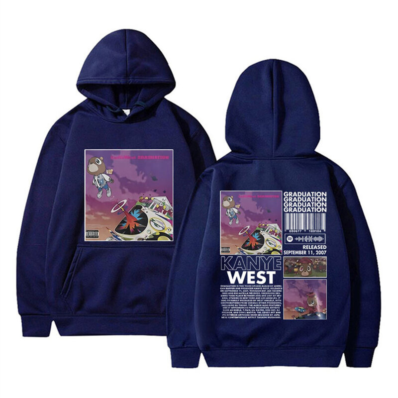 Herfst Winter Heren Hoodies Rapper Kanye West Graduation Print Hoodie Casual Unisex Streetwear Hop Sweatshirt Y 2K Kleding