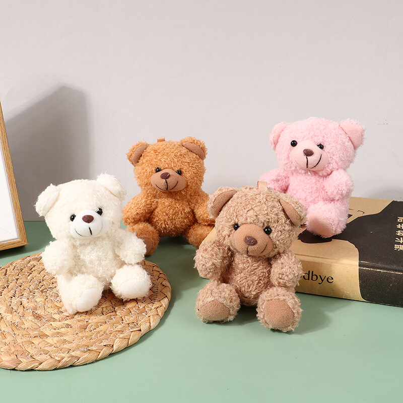 Cute Cartoon Bear Plush Chaveiro para crianças, boneca de animais macios, brinquedos de pelúcia, saco pendente, presentes Kawaii, 10cm